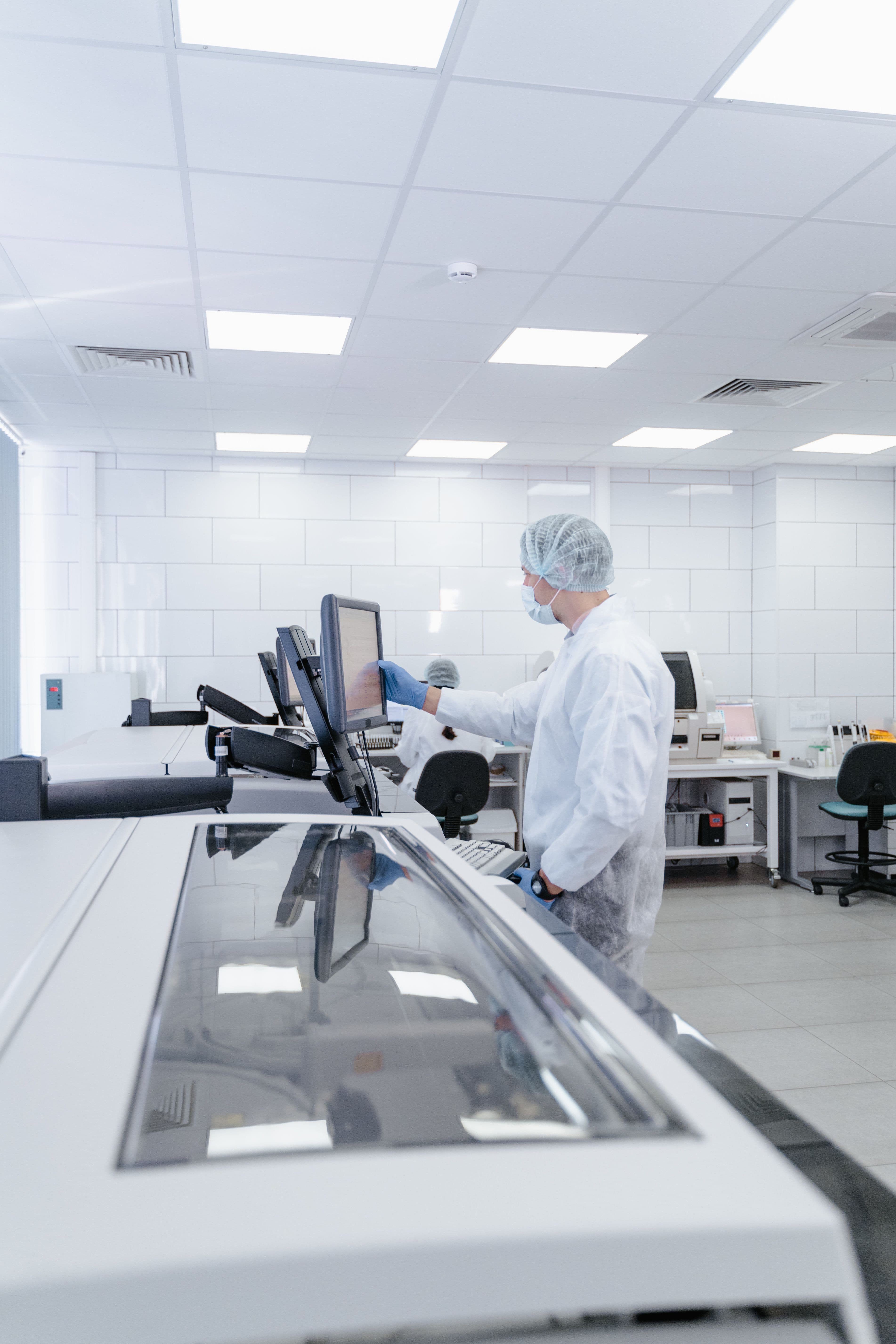 Scientist working in a high-tech laboratory